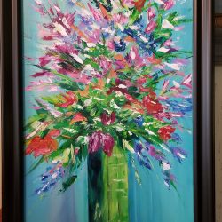 "All That Color" 28"x16" Acrylic Palette Knife $235.00 "All That Color" 28"x16" Acrylic Palette Knife $235.00
