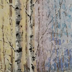 "Quiet Reflection" 12"x36" Acrylic Palette Knife "Quiet Reflection" 12"x36" Acrylic Palette Knife