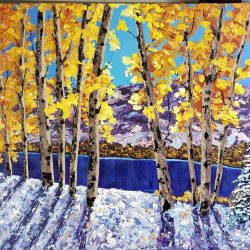 "First Snow" 16"x16" Acrylic Palette Knife $225.00 "First Snow" 16"x16" Acrylic Palette Knife $225.00