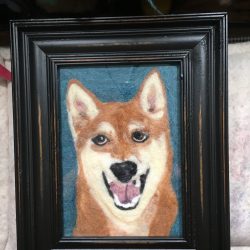 2d Needle felted dog portrait