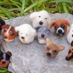 Assortment of needle felted dog breeds