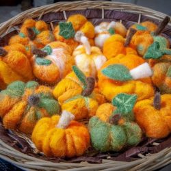 Needle felted pumpkins