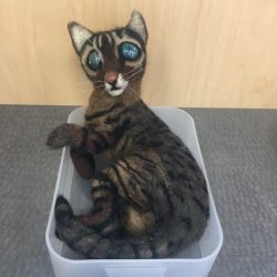 Needle felted cat