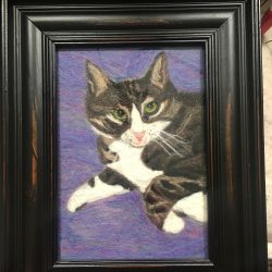 2d Needle Felted Cat Portrait