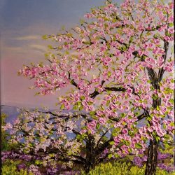 "Orchard Dawn" 14"x11" Acrylic Palette Knife $135.00 "Orchard Dawn" 14"x11" Acrylic Palette Knife $135.00